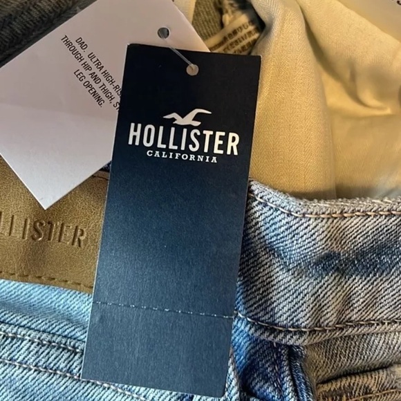 Hollister NWT high rise dad jeans women’s Size 24 Light Wash Denim - Picture 7 of 8